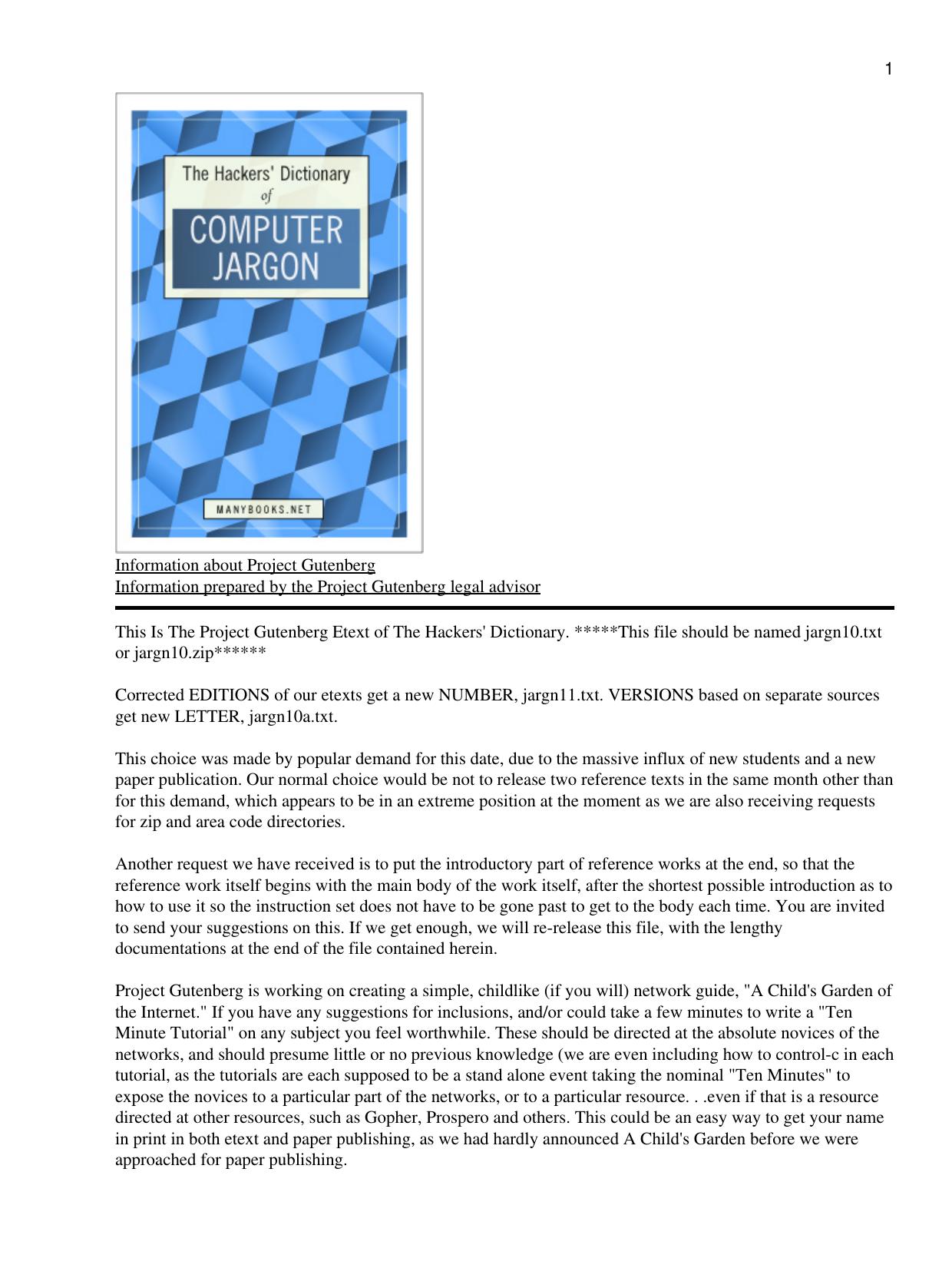 The Hacker's Dictionary: A Guide to the World of Computer Wizards